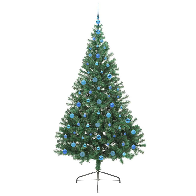  Artificial Pre-lit Christmas Tree PVC, Green/Blue, 6.89' H
