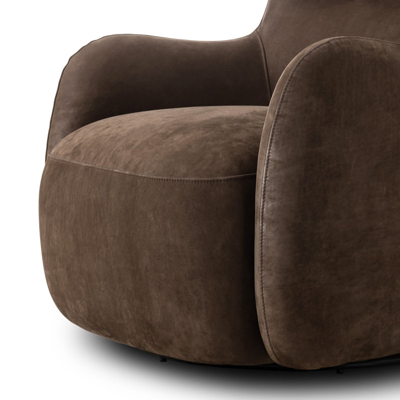 Mardell Swivel Chair-Nubuck Cigar