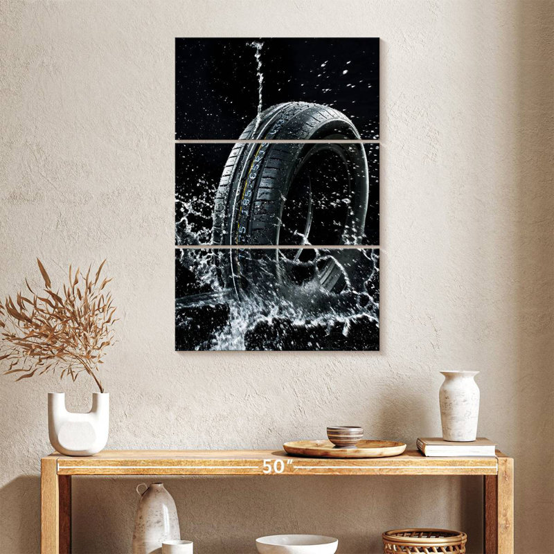 «Mehar Car Tire Water Splash», H 38 po x l 24 po
