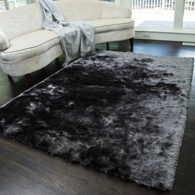 Lonsdale Handmade Shag Steel Gray Area Rug