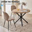 Ensemble table et chaises rondes de 99 cm (39 po) pour 4 personnes, style milieu du siècle, avec 4 chaises bouclées modernes, idéal pour optimiser l'espace dans un appartement ou un salon.-983512933-983512934