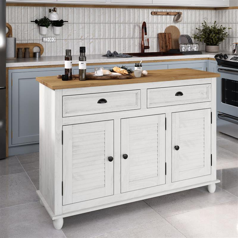 Buffet / Îlot de cuisine à assemblage facile Corona Snow | Dash de mobilier