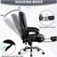 Fauteuil de massage avec chauffeur et 6 points de vibration, avec repose-pieds et accoudoirs rembourrés, fauteuil de direction avec dossier inclinable et roulettes