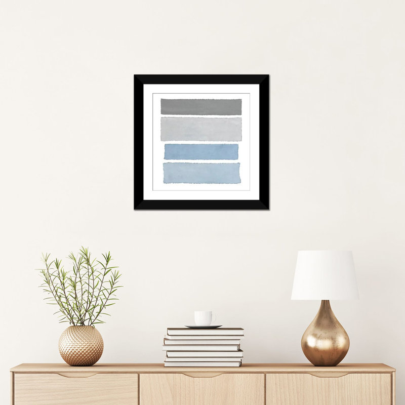«Painted Weaving on White I», reproduction sur toile, H 16 po x l 16 po x P 1 po, Papier d'art encadré noir, Blanc
