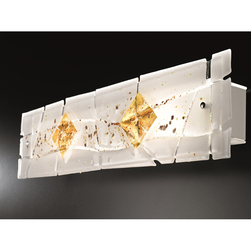 Frame Glass Flush Mounted Sconce, Clear,White,Gold