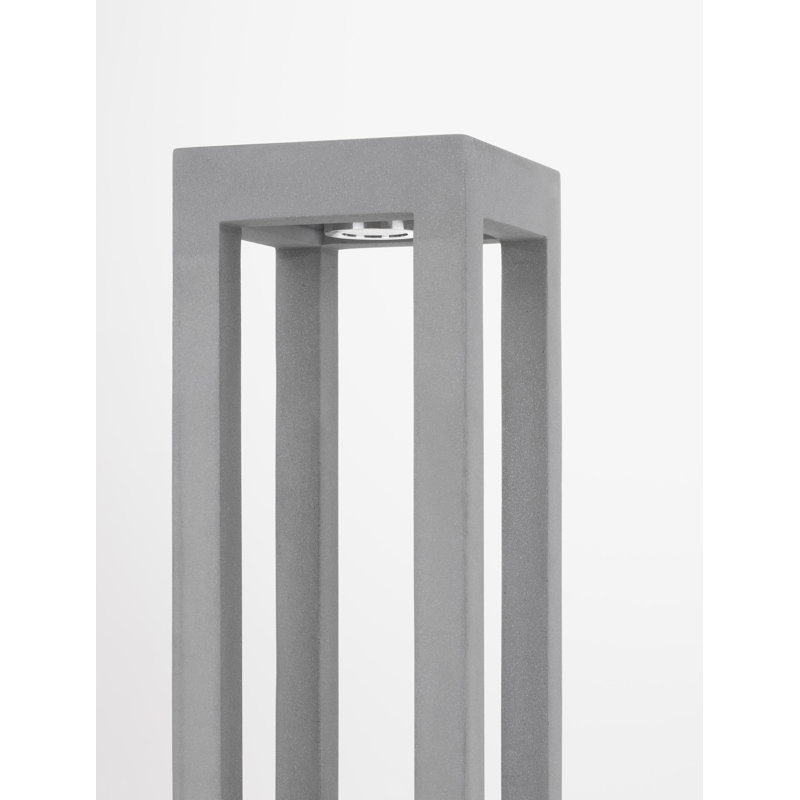 Grey Integrated LED Concrete Bollard Light, 70cm H x 20cm W x 20cm D
