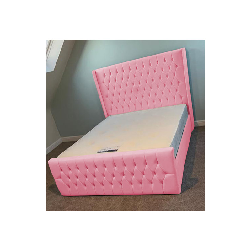 Dothan Upholstered Bed, Single (3'), Pink