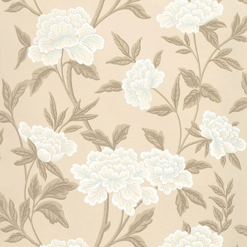 Papier peint floral Whitney, Taupe