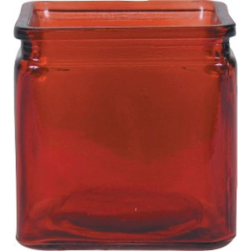 Vase cubique, H 4 po x l 4 po x P 4 po, Rouge