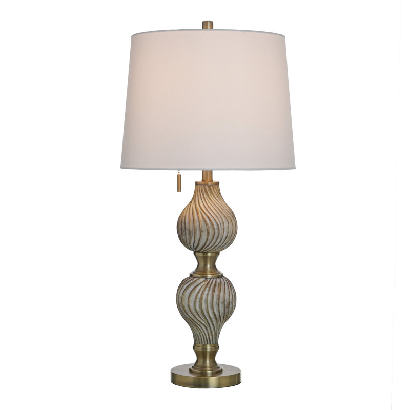 Lampe de table Rowan - abat-jour blanc, Cendré