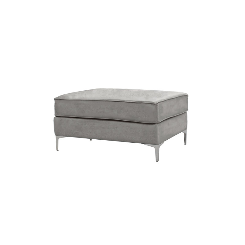 Georgio 93cm Wide Velvet Rectangle Ottoman, Mink