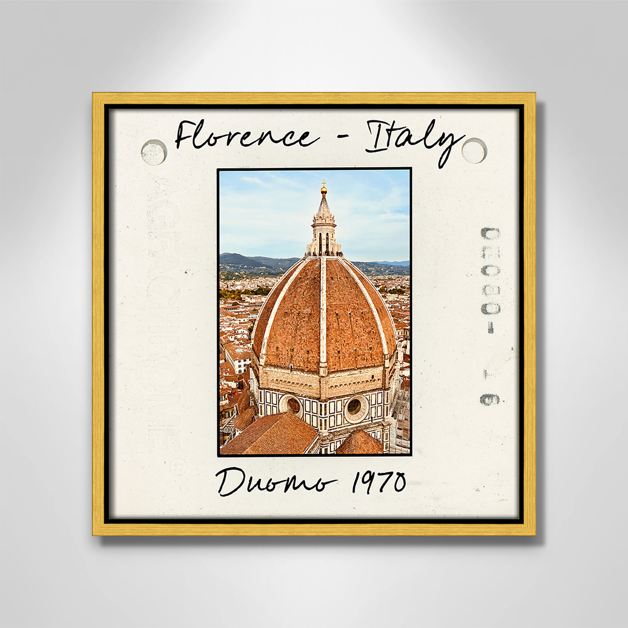 Florence Italy - Duomo Print by Susan Jill, Gold Floater Framed Canvas, 13.5" H x 13.5" W x 2" D