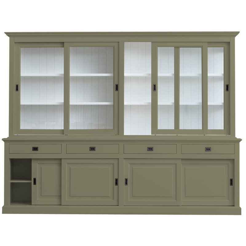 Burkett Display Cabinet, Olive Grey