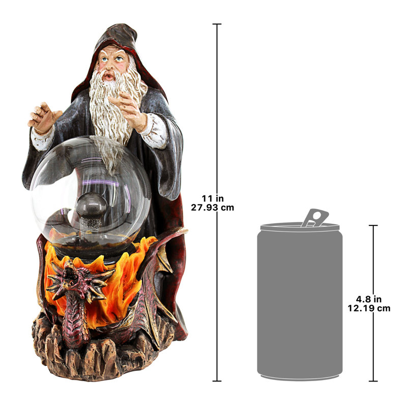 Wizard with LED Crystal Ball Figurine