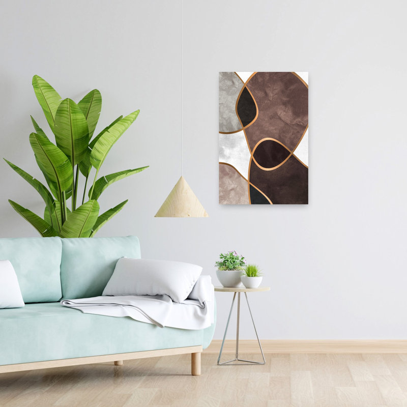 Velvet Shapes 3 Abstract Contemporary Art, 24" H x 16" W