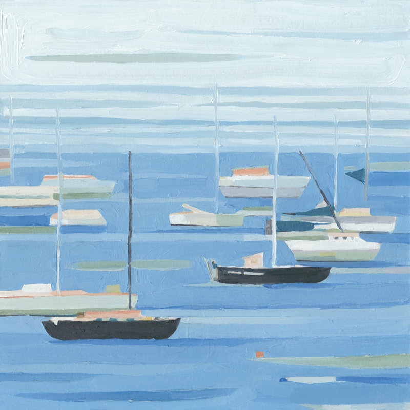 Summer Regatta II by Emma Scarvey - Wrapped Canvas Painting, 30cm H x 30cm W