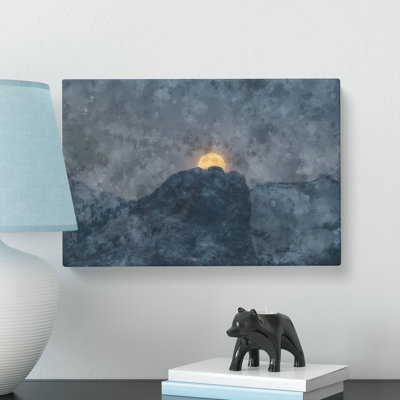 Moon Behind The Mountains In Canada - Wrapped Canvas Painting