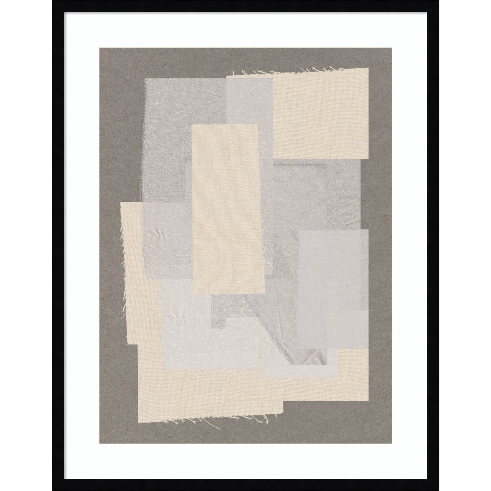 Pifer "Fabric Pattern Collage No 7" Print, Black, 33" H x 26" W