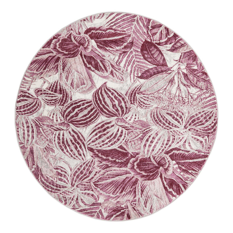 Herricks Floral Indoor Rug, Round 5'3"