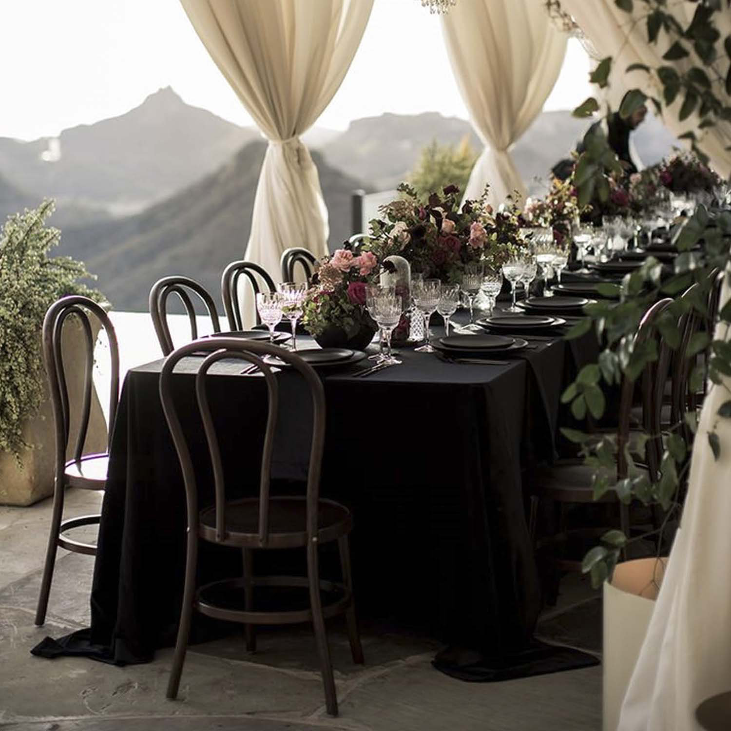 Latitude Run® 6 Pack Black Table Cloth Rectangle Tablecloth 60X102  Inch,Polyester Tablecloths For 6 Foot Rectangle Tables,Winkle Resistant  Washable ..., image size:1500x1500