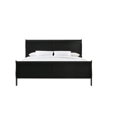 Elegant Black Finish Solid Wood Queen Size Bed With Metal Drawer Glides And Bottoms For Bedroom A Modern Look