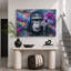 Chimpanzé, casque d'écoute, graffiti-131636498-131636497