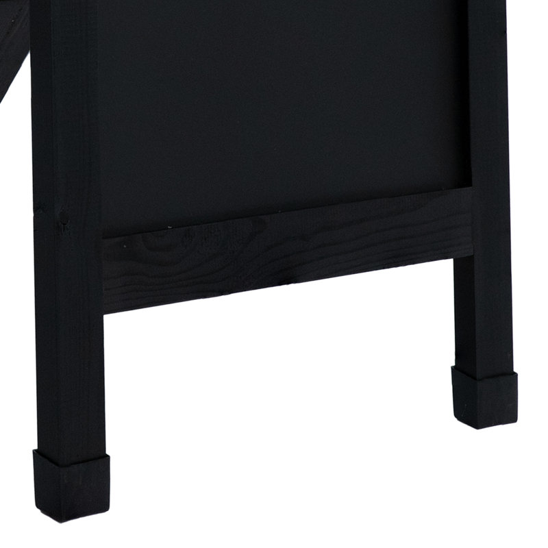 Tableau noir magnétique 30 "x 20" à cadre en A avec craie et gomme - noir