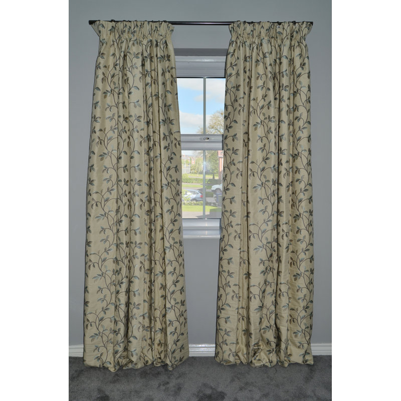 Choate Room Darkening Curtain Pair, Width 228 x Drop 182cm, Duck Egg Blue