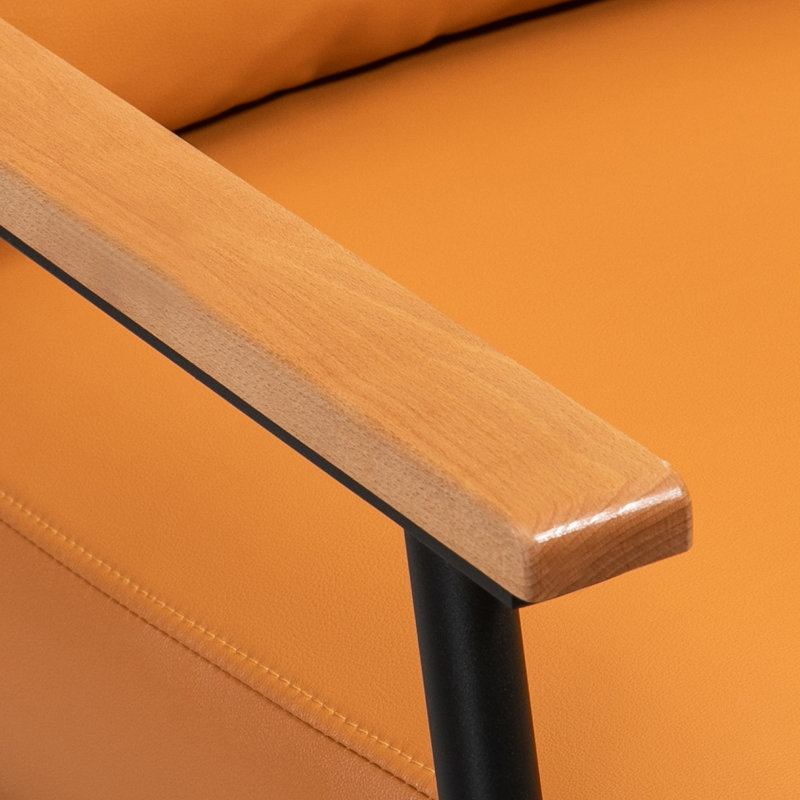 Fauteuil d'appoint Yanalis, Similicuir orange