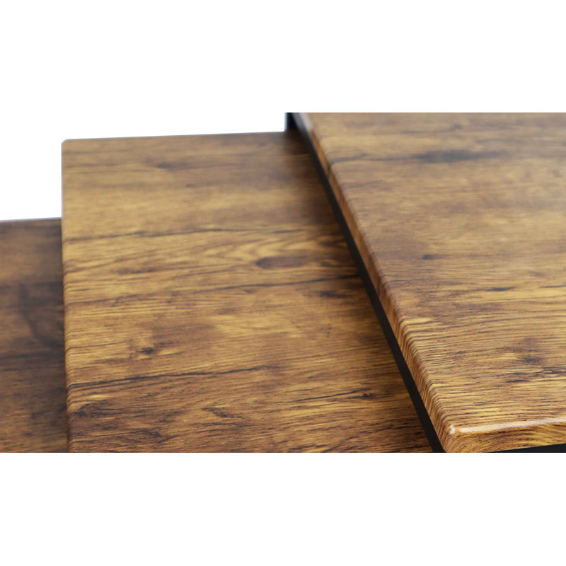 Chavira Sled Nesting Tables, Black, Brown