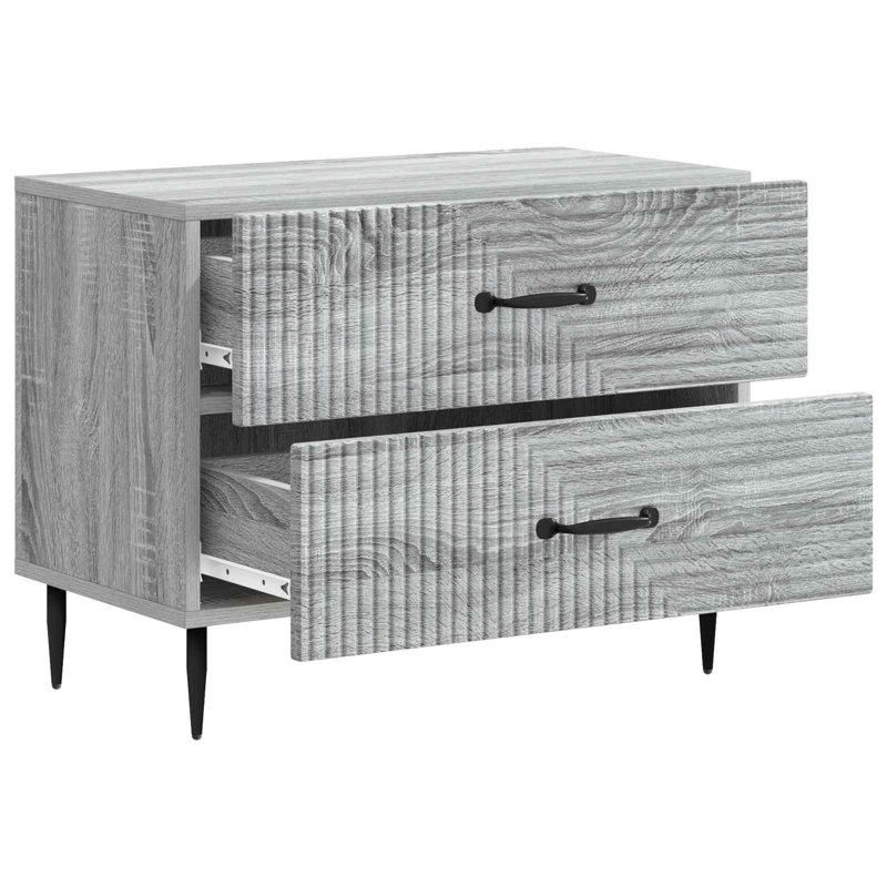 62cm W Manufactured Wood Bedside Table, Grey Sonoma