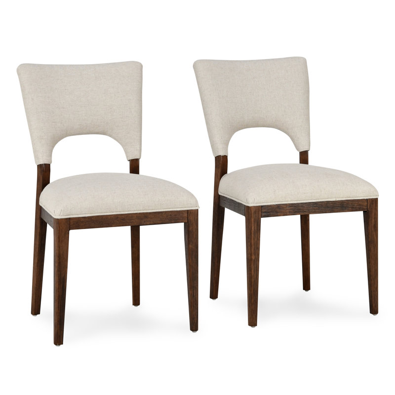 Mitchel Upholstered Dining Chair, White, Brown