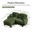 Canapé modulaire confortable à plis avec siège ergonomique en mousse haute densité, canapé modulaire, accoudoirs arrondis arrondis et 2 coussins décoratifs ronds-158099492-158099489