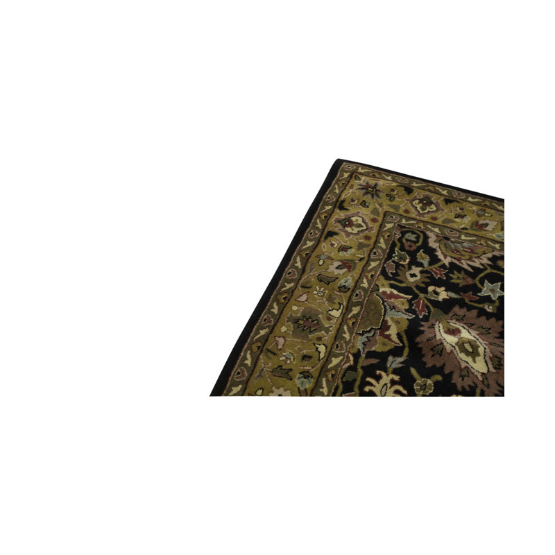 Tapis brun et noir de haute qualité noué à la main