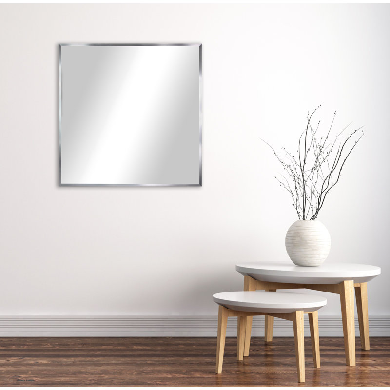 Derosier Metal Flat Wall Mirror, 30" H x 30" W
