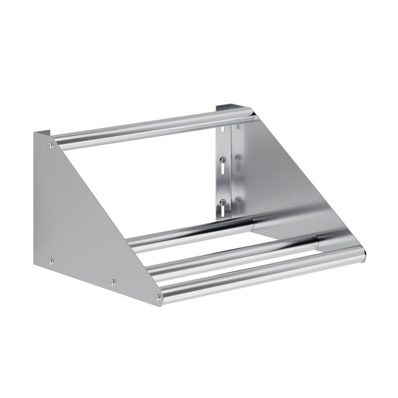 22-Inch Stainless Steel Wall-Mounted Tubular Glass Rack Shelf