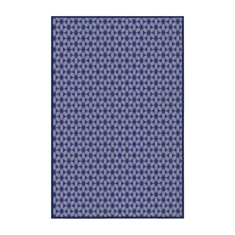 Tapis de zone bleue à motifs, Rectangle 5 pi x 7 pi