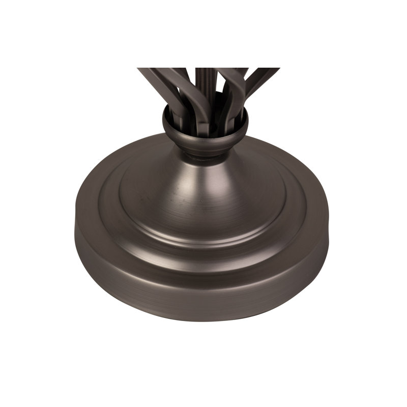 Cortaro 49cm Barley Twist Metal Table Lamp, Pewter, Black