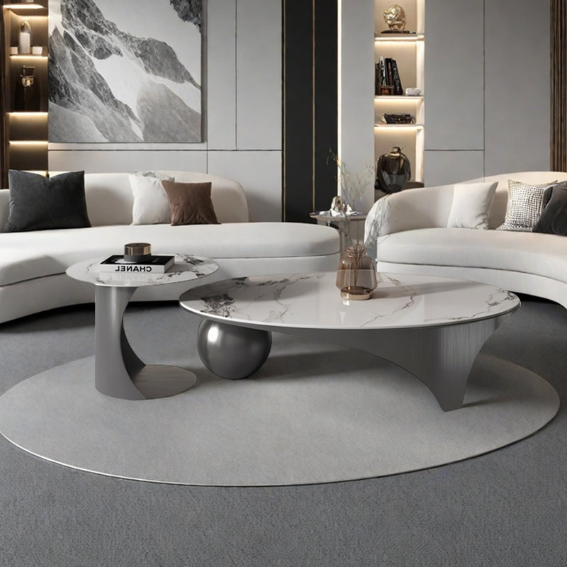 Table basse Modern, Gris foncé, H 16,5 po x l 54,3 po x P 27,6 po 
