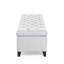 Bouton de rangement avec piqûre en losange v2 en tissu gris, pieds amovibles, l 51 po x P 17,5 po H 17 po pour le sous-sol - banc en tissu, siège de cave à vin-1210520511