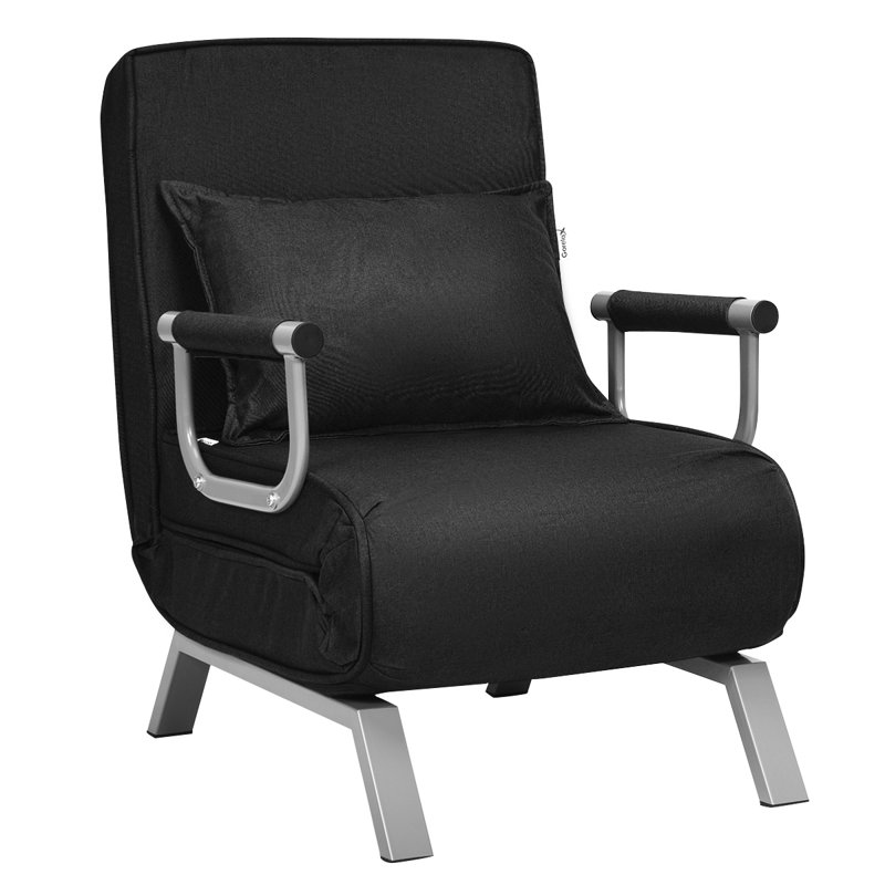 Fauteuil en lin de 23,5 po Mirre, 100% lin noir