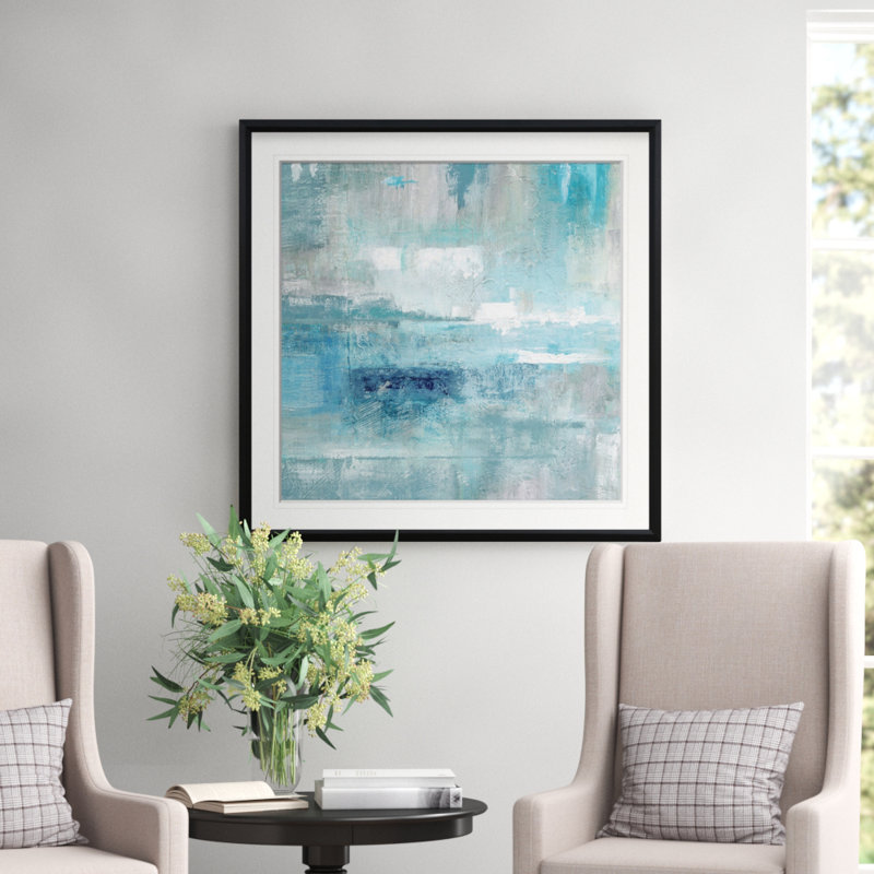 «Bay View» - reproduction d'art, H 17,5 po x l 17,5 po x P 1,5 po, Cadre noir