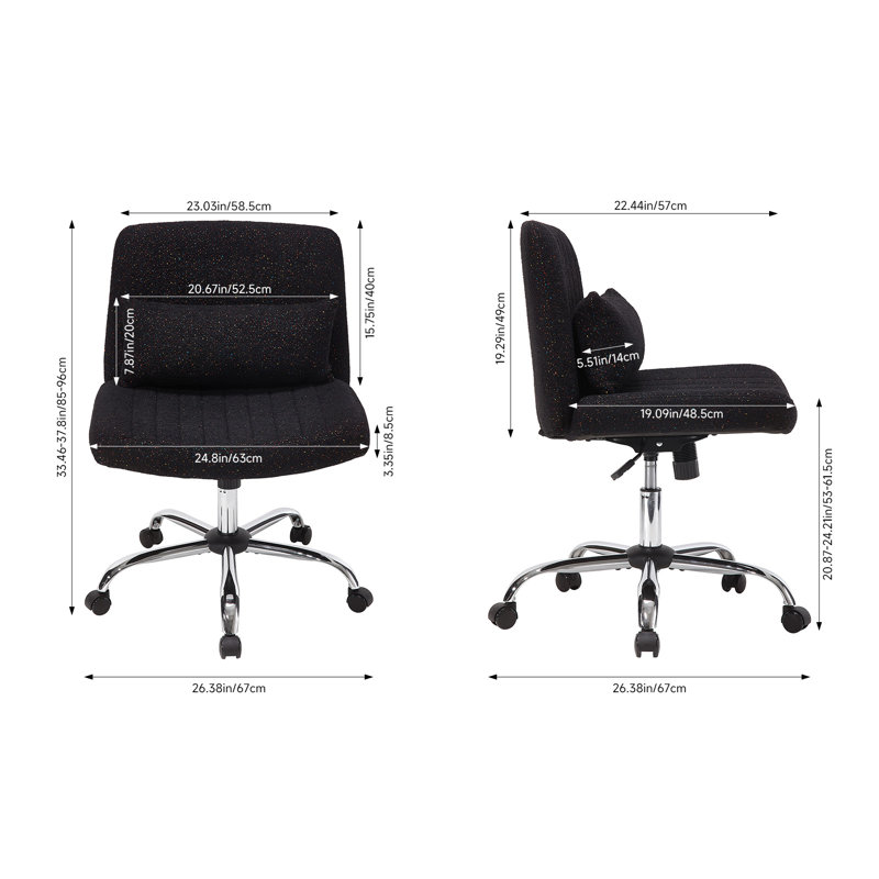 Velvet Criss Cross Office Chair with Wheels