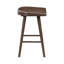 Ensemble de table de salle à manger à hauteur de comptoir brun 7 pièces avec repose-pieds en métal et 6 tabourets-318339525