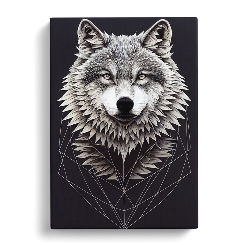Mythical Wolf - Wrapped Canvas Print, 60cm H x 40cm W x 3cm D