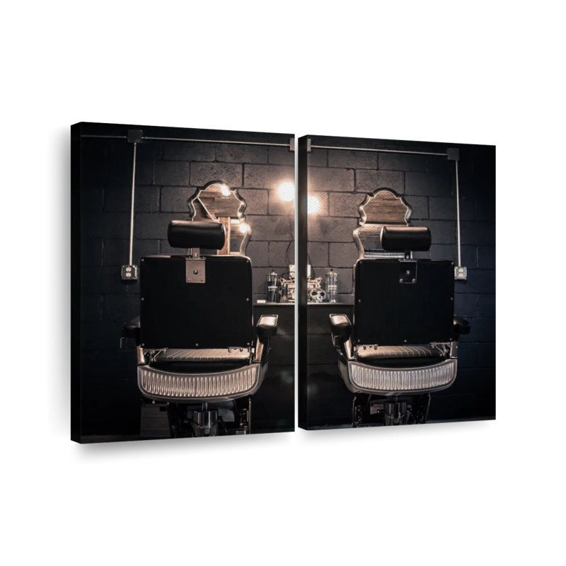 Ensemble de chaises sur toile 2 pièces Barber Shop, H 24 po x l 33 po x P 1,25 po
