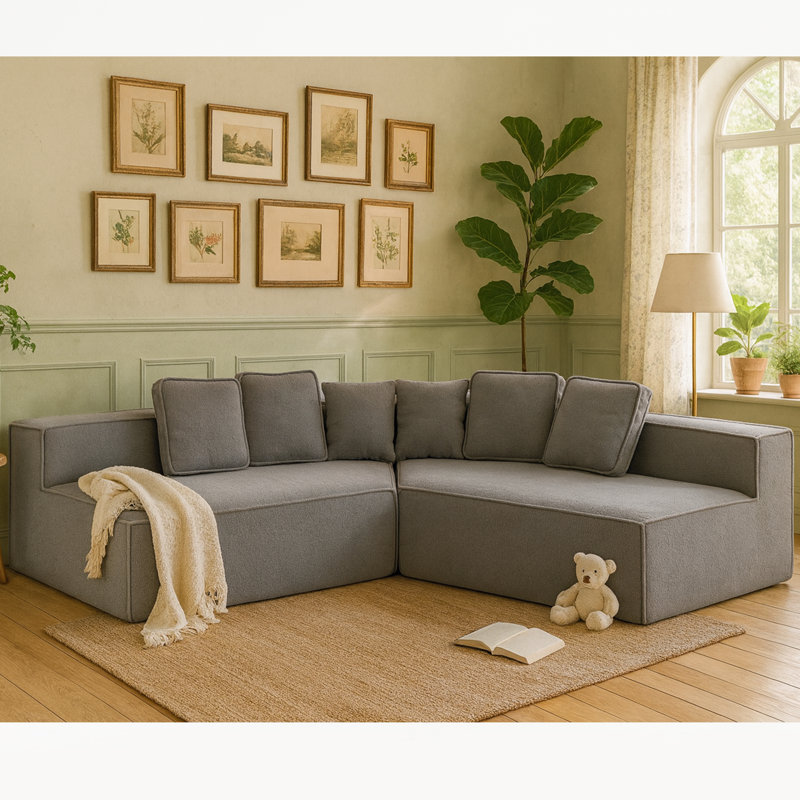Canapés modulaires confortables, velours en peluche extra doux, utilisation familiale moderne