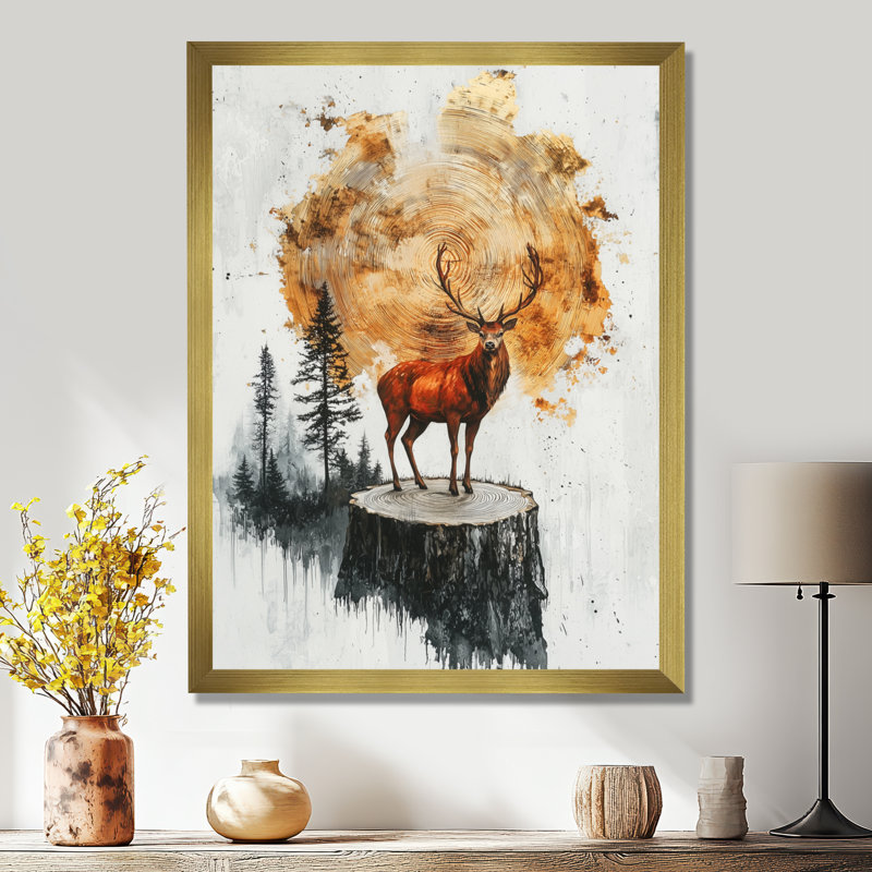 Geoppo - Animals Canvas Art Print, H 32 po x l 16 po, Avec cadre, Doré