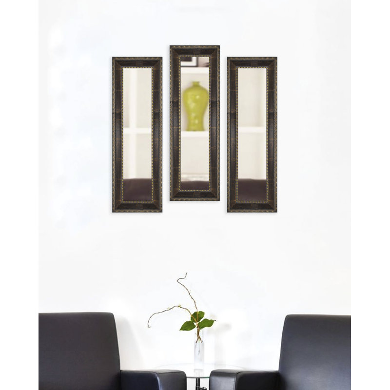 Derrell Solid Wood Flat Wall Mirror, 9.5" H x 35.5" W