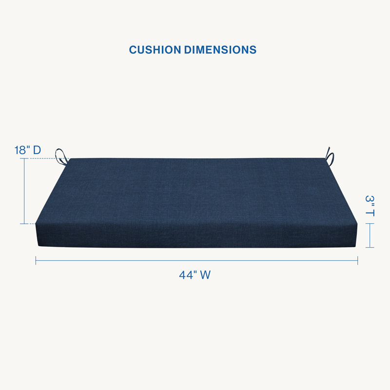 Outdoor Bench Cushion - Comfortable, Durable, Weather-Resistant Design, Dark Blue